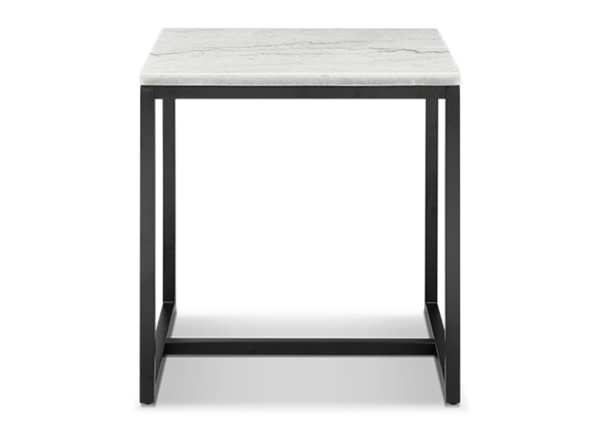 Torin White Marble And Matte Black Rectangular End Table - T5759-03