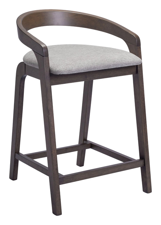 Zuo Troy Counter Stool (Set of 2) Dove Gray & Espresso BAR STOOLS + COUNTER STOOLS