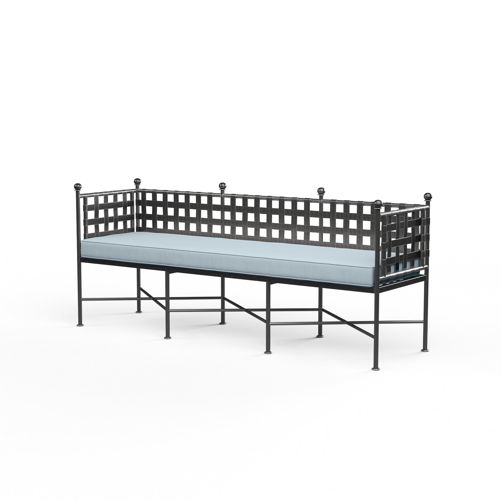 Provence Garden Bench in Canvas Skyline w/ Self Welt