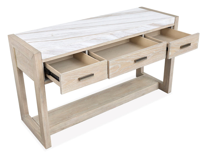 Preston Gallery Buff And Antique Silver Rectangular Sofa Table - T5941-73