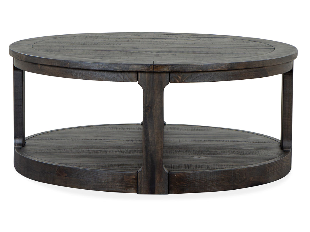 Boswell Peppercorn Round Cocktail Table With Casters - T5263-45