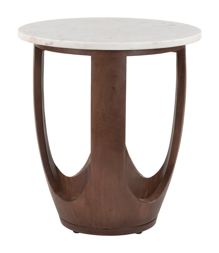 Vaan Side Table White & Walnut - 111039