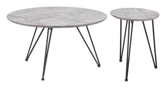 Kerris Coffee Table Set (2-Piece) Gray & Black - 109232