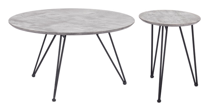 Kerris Coffee Table Set (2-Piece) Gray & Black - 109232