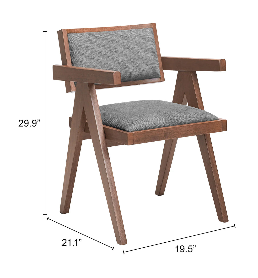 Delhi Dining Chair (Set of 2) Gray & Walnut - AmericanHomeFurniture