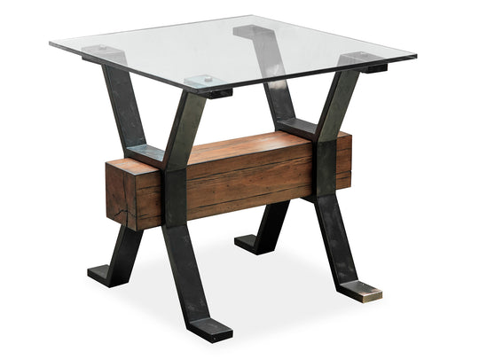 Sawyer Toasted Nutmeg And Smoked Iron Rectangular End Table - T4570-03