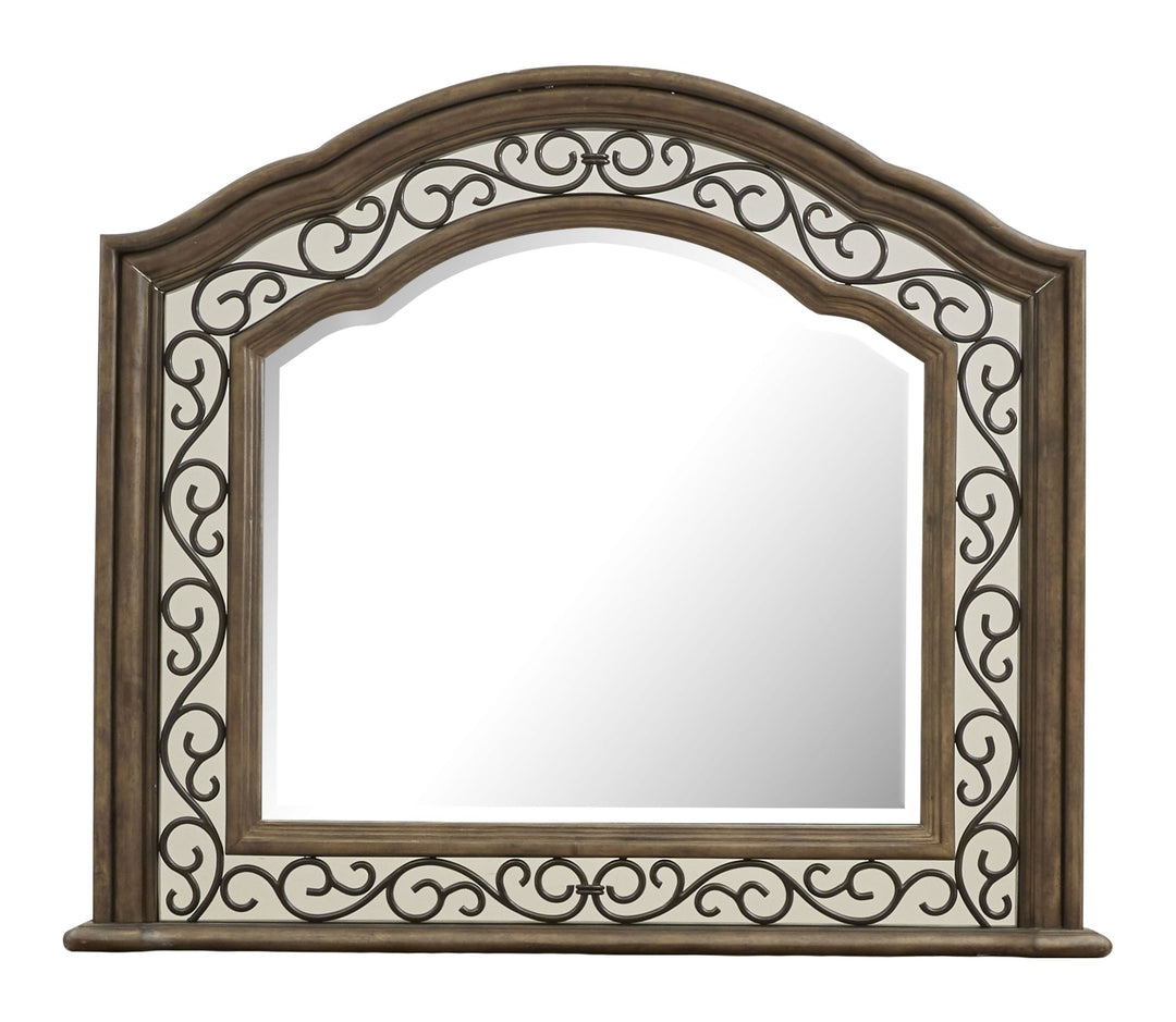 Durango Willadeene Brown Drawer Dresser With Shaped Mirror - B5133-2045