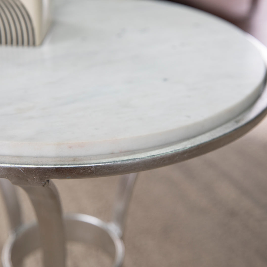 American Home Furniture | SEI Furniture - Fordoche Round Accent Table - Silver