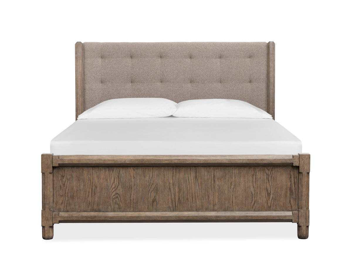 Claremont Smokey Taupe Queen Upholstered Panel Bed - B5942-55