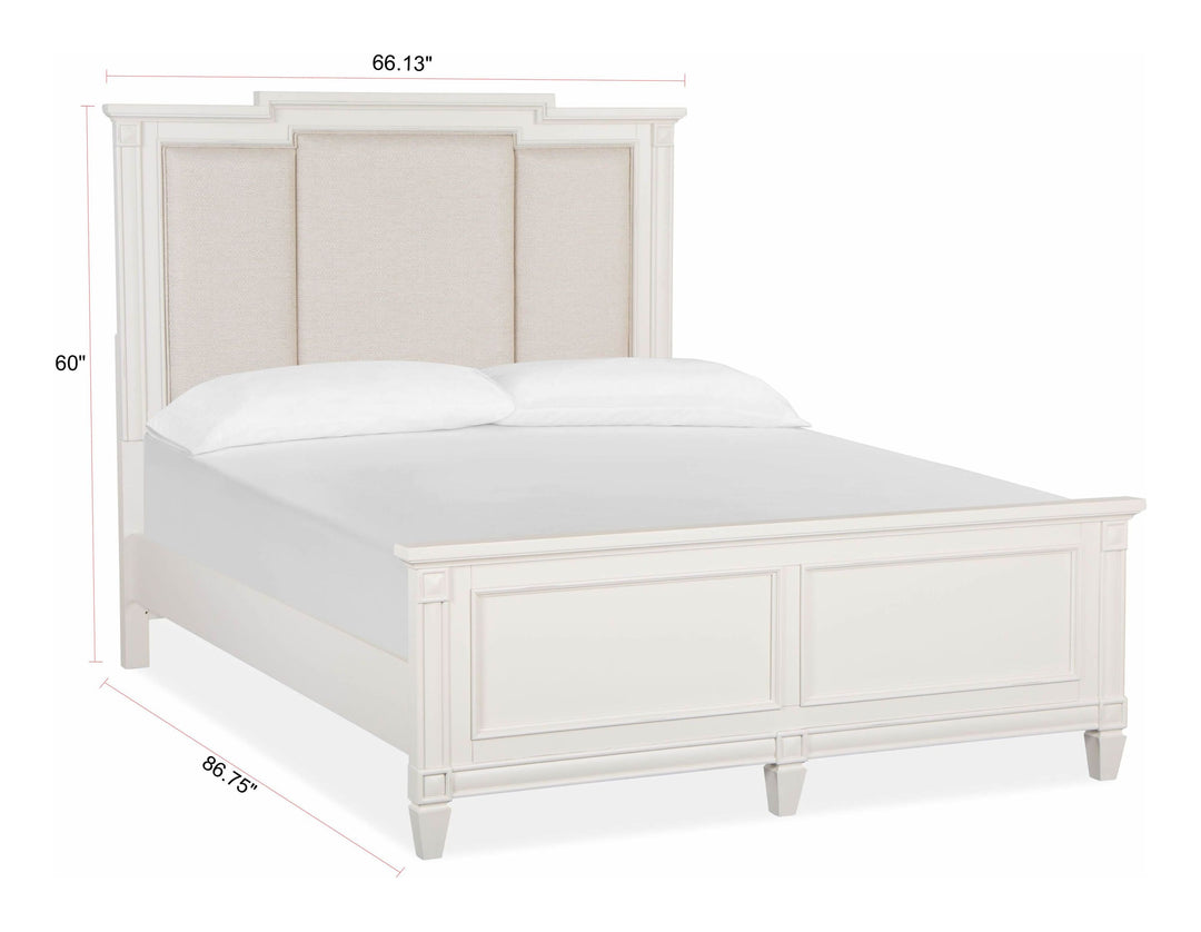Willowbrook Egg Shell White Queen Panel Upholstered Bed - B5324-55