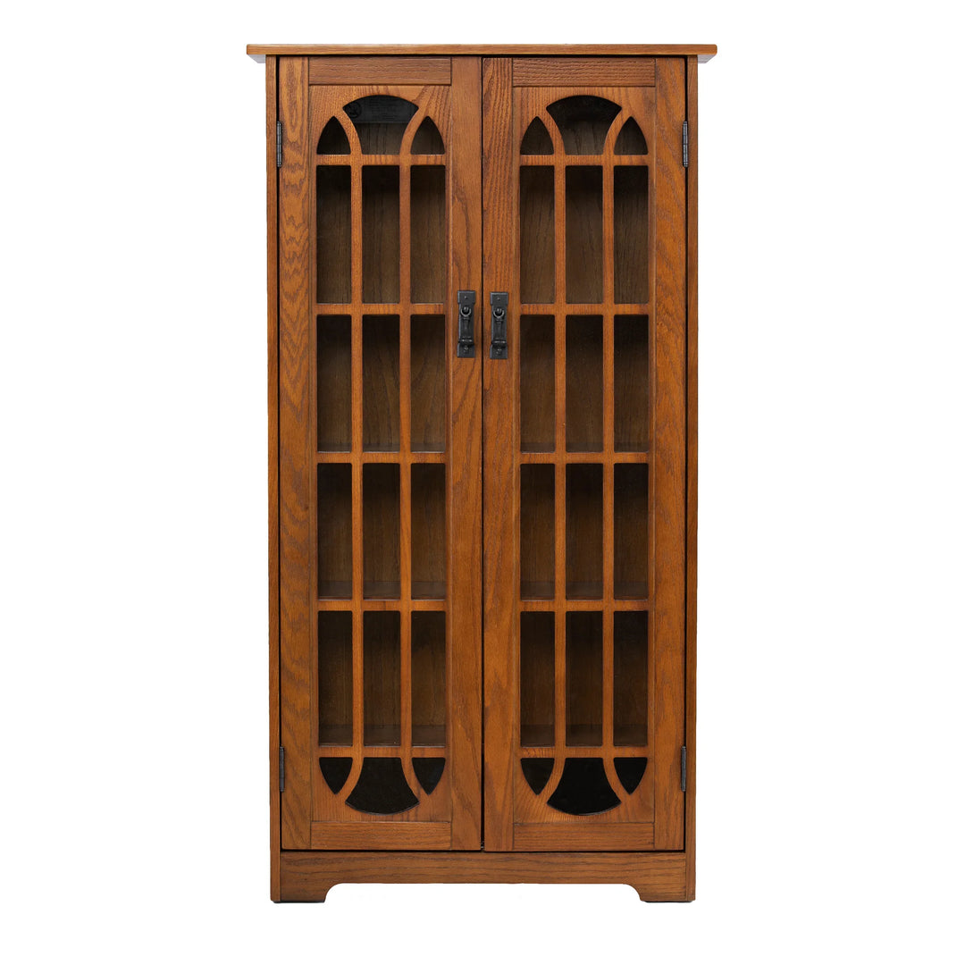 Window Pane Media Cabinet - Oak - AmericanHomeFurniture