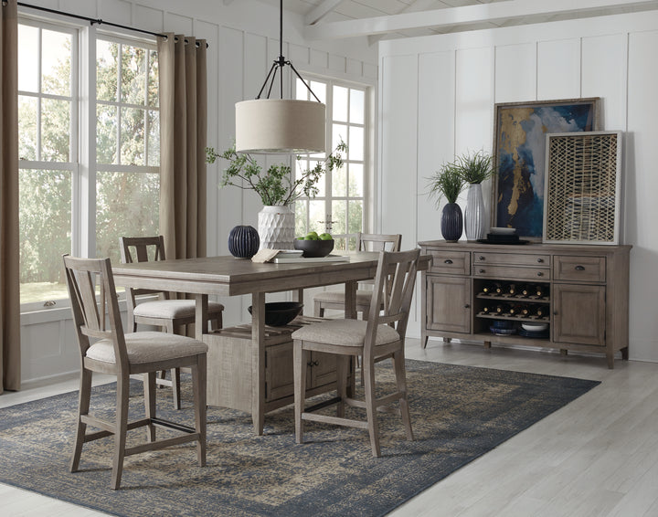Paxton Place Dovetail Grey Upholstered Counter Chair - Set of 2 - D4805-82