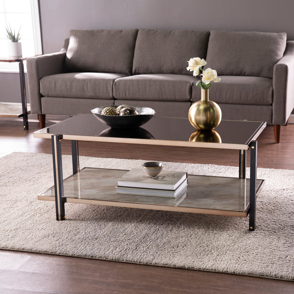 American Home Furniture | SEI Furniture - Thornsett Cocktail Table w/ Mirrored Top