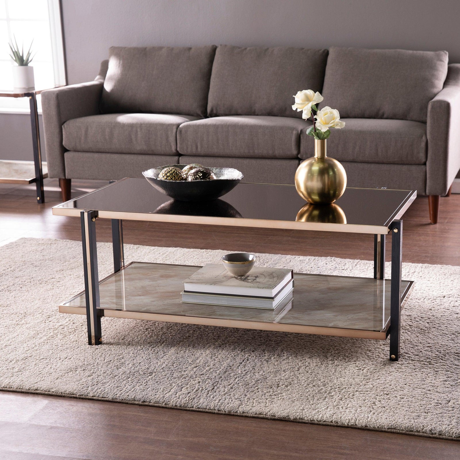 SEI Furniture Thornsett Cocktail Table w/ Mirrored Top COFFEE TABLES