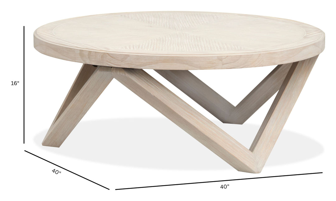 Bostwick Coconut Cream Round Cocktail Table - T6340-45