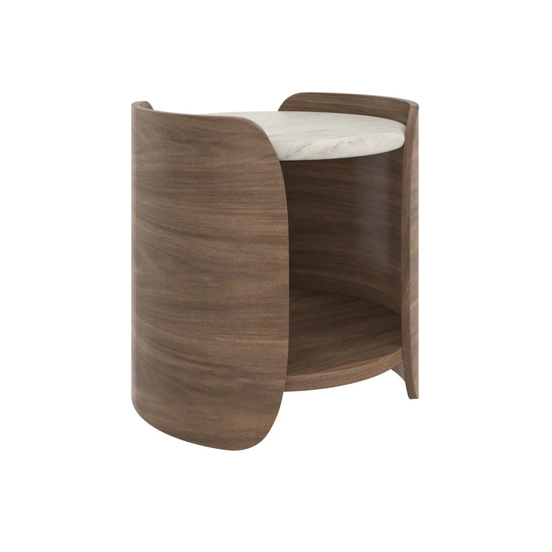 Fleur Side Table W/ Wood Shelf - AmericanHomeFurniture