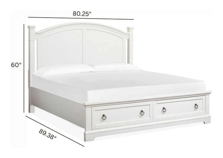 Kingston Whisper White And Cerused Nutmeg King Panel Storage Bed - B6407-64A