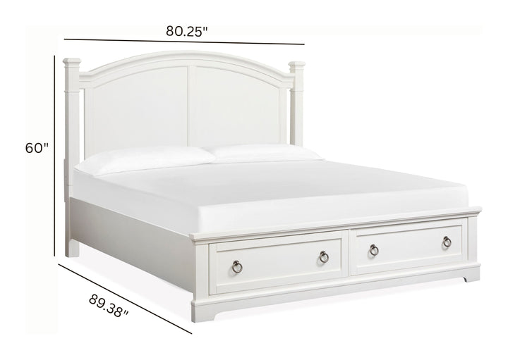 Kingston Whisper White And Cerused Nutmeg Panel Storage Bed