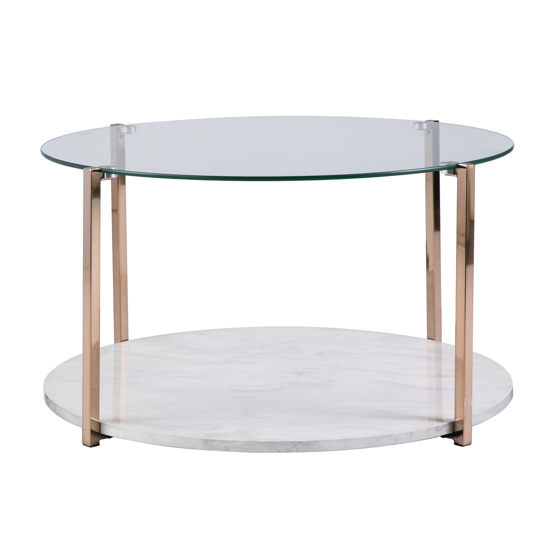 American Home Furniture | SEI Furniture - Avenida Cocktail Table - Glam Style - Warm Gold