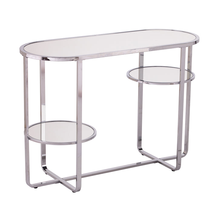 American Home Furniture | SEI Furniture - Maxina Mirrored Console Table w/ Storage