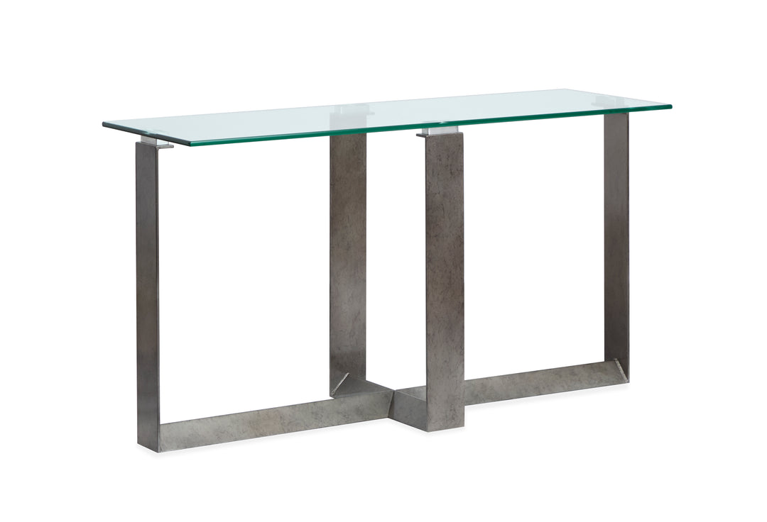 Holden Aged Pewter And Chrome Pucks Rectangular Sofa Table - T6456-73