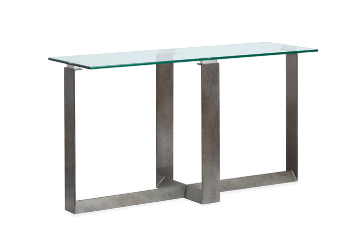 Holden Aged Pewter And Chrome Pucks Rectangular Sofa Table - T6456-73