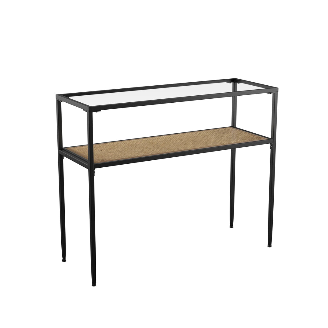 Bladeston Glass-Top Console Table - AmericanHomeFurniture