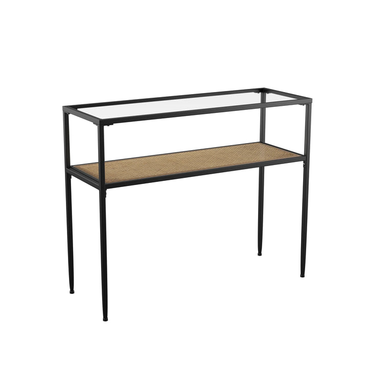 Bladeston Glass-Top Console Table - AmericanHomeFurniture