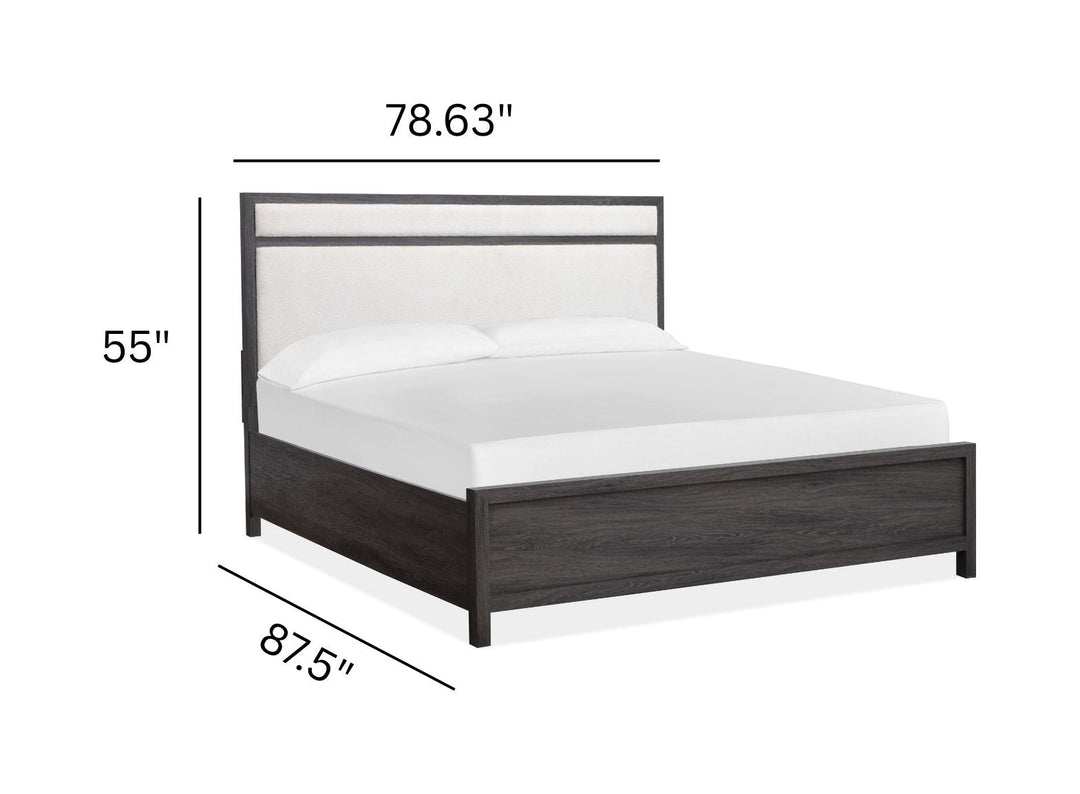 Merrifield Raisin Black Upholstered Panel Bed
