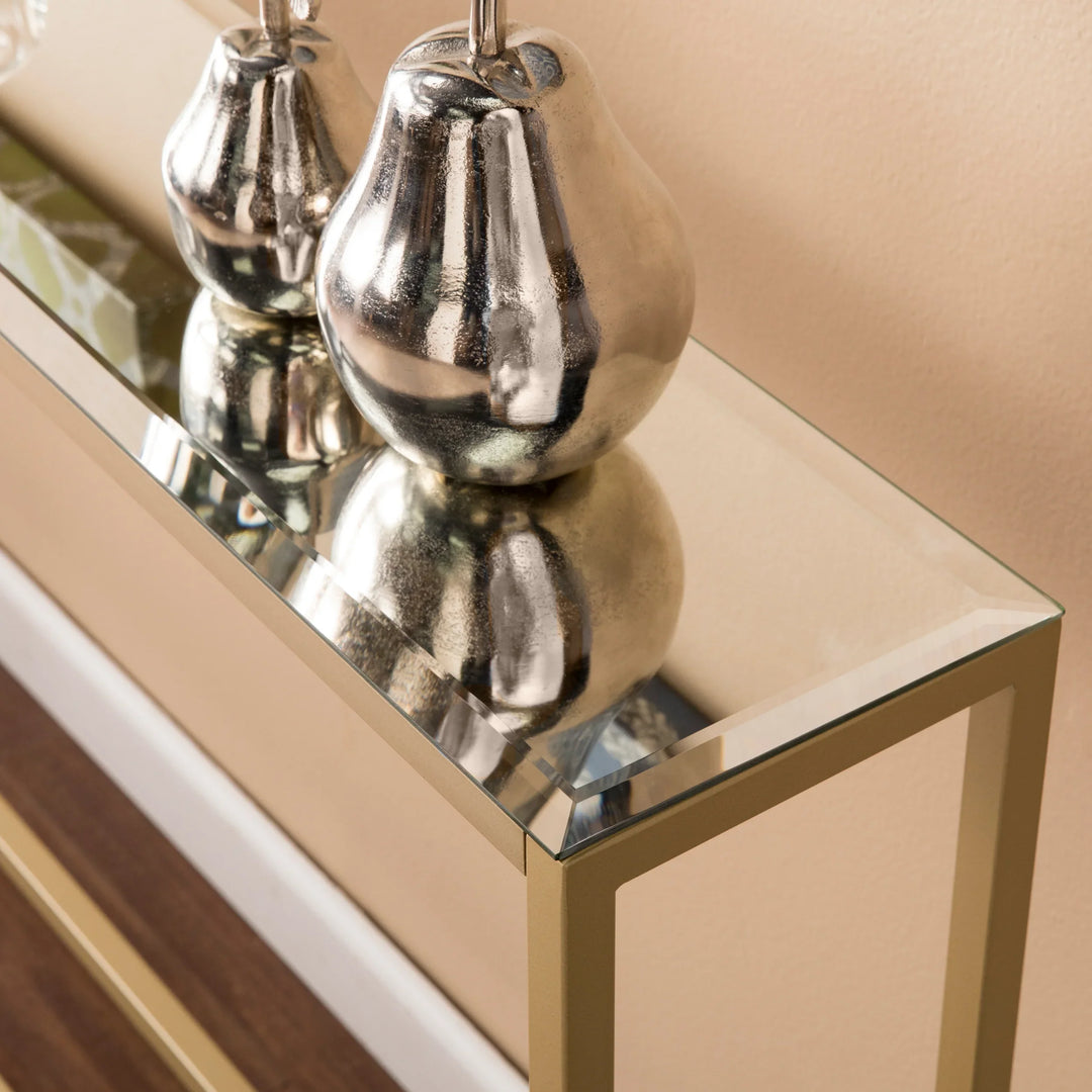 Darrin Long Console Table - Gold - AmericanHomeFurniture