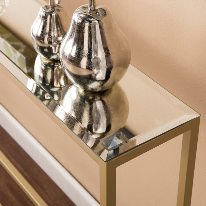 Darrin Long Console Table - Gold - AmericanHomeFurniture