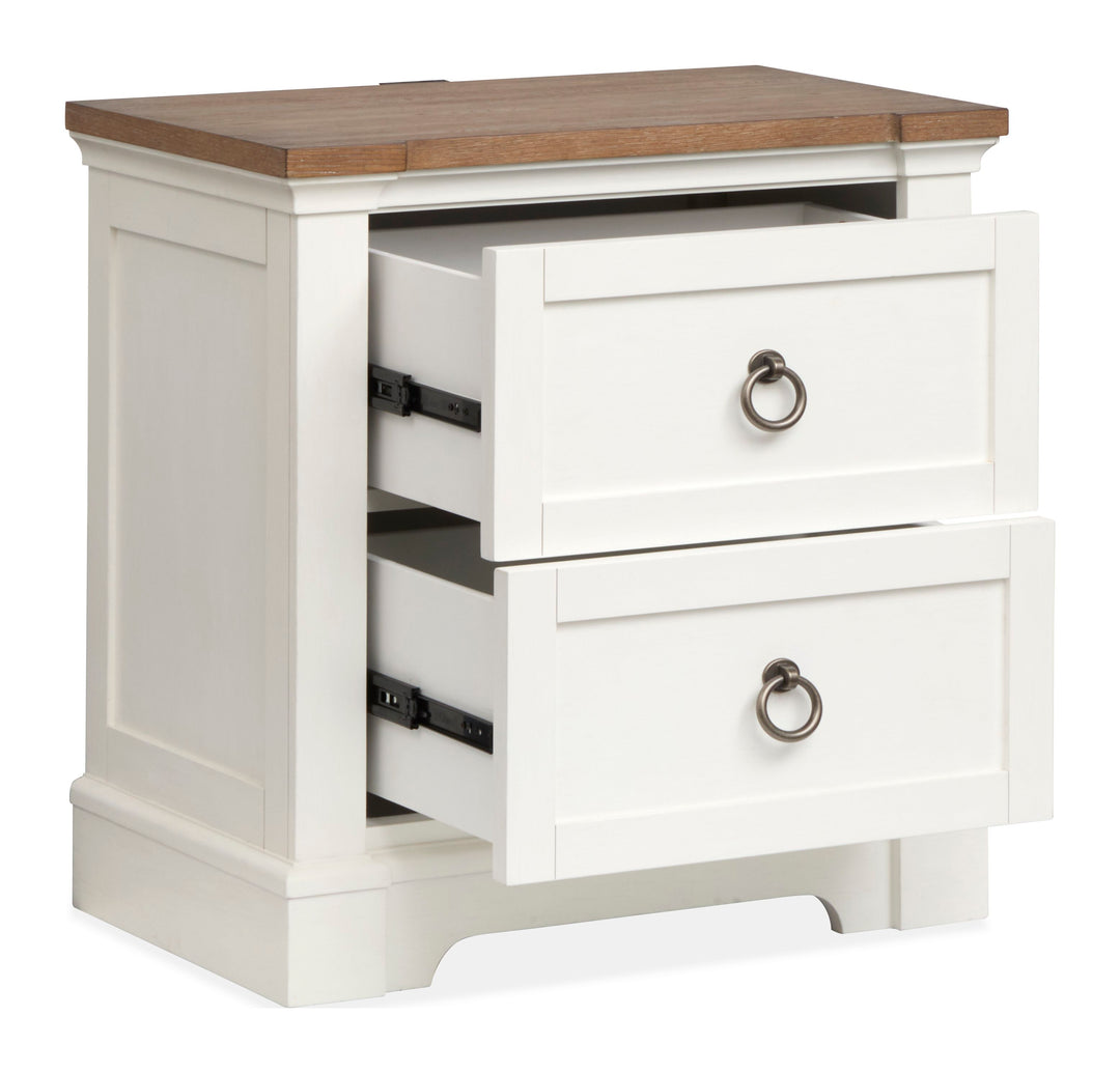 Kingston Whisper White And Cerused Nutmeg Drawer Nightstand - B6407-01
