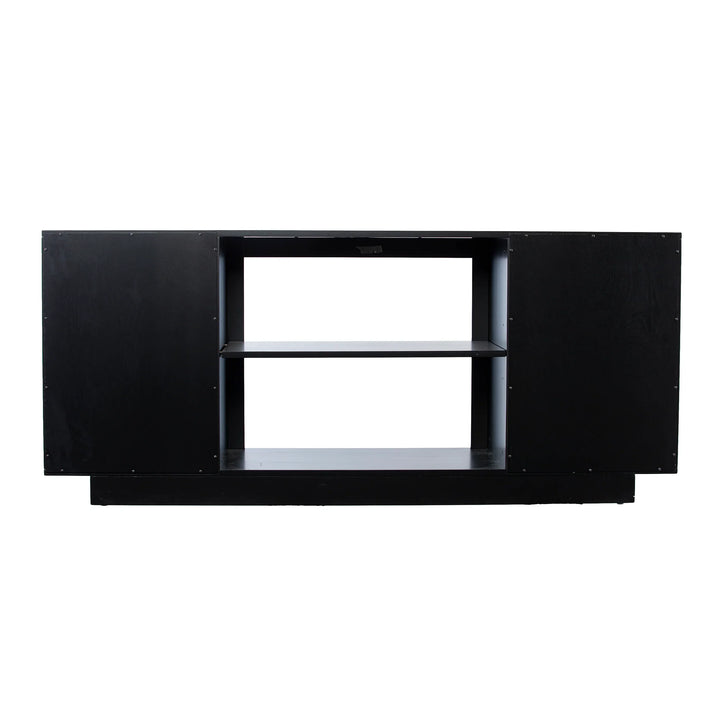 Delgrave Media Console w/ Storage - Black - AmericanHomeFurniture