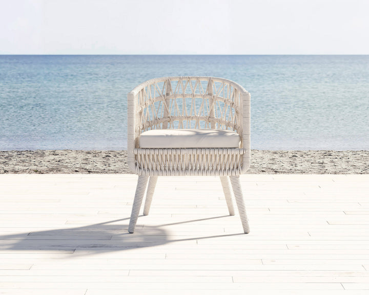 American Home Furniture | Sunset West - Dana Rope Dining Chair in Linen Canvas w/ Self Welt