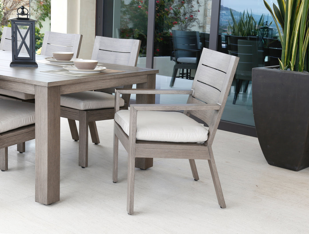 Laguna Armless Dining Chair in Canvas Skyline, No Welt