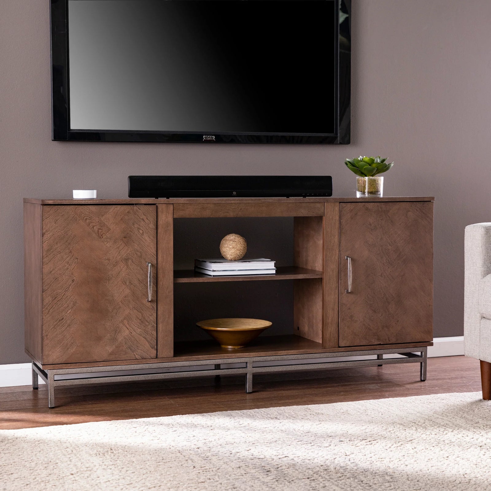 SEI Furniture Dibbonly Media Stand w/ Storage MEDIA + TV STANDS