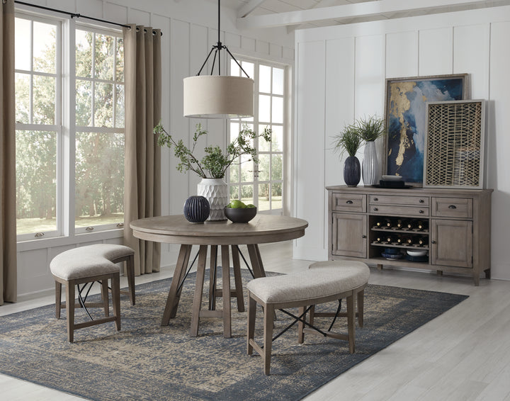 Paxton Place Dovetail Grey 52" Round Dining Table - D4805-27