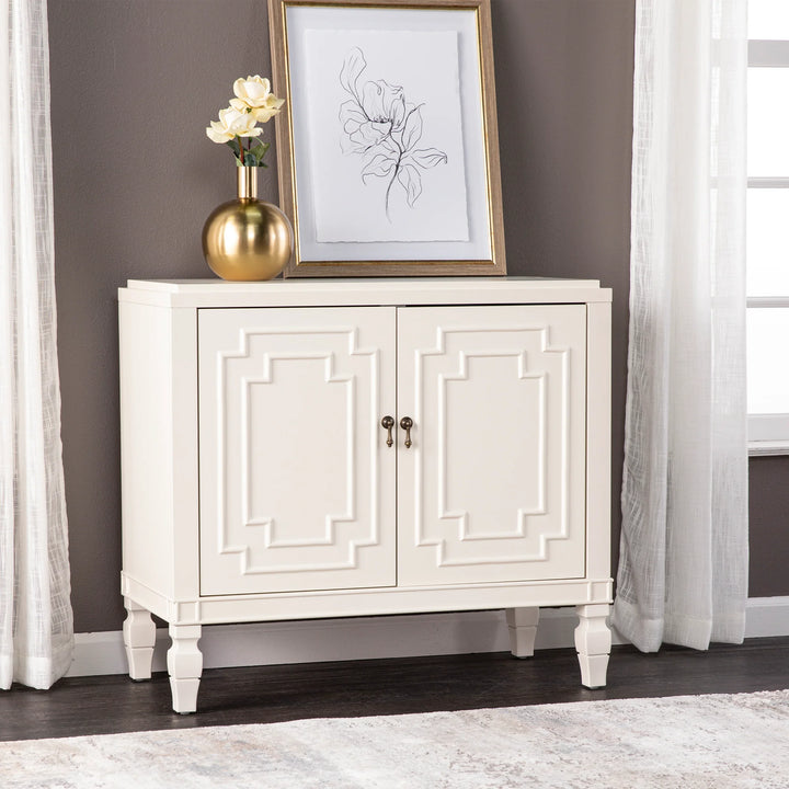 Tropman Antique White Double-Door Accent Cabinet - AmericanHomeFurniture