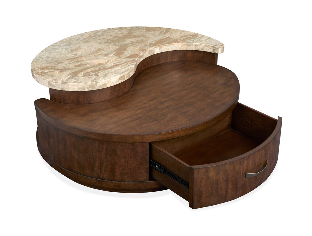 Mcpherson Burnt Umber Round Cocktail Table With Casters - T6351-45