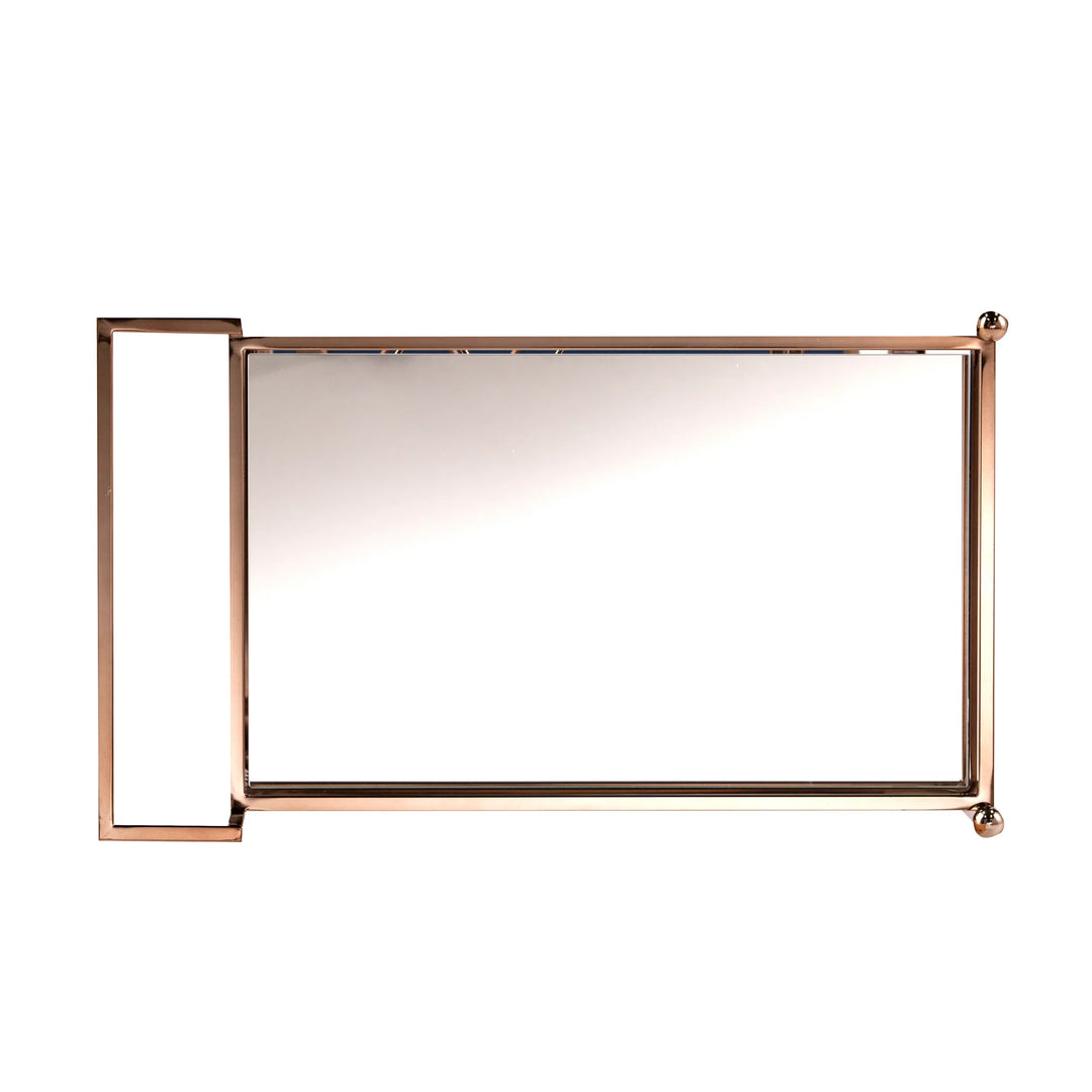 Ivers Metal Mirrored Bar Cart - Champagne - AmericanHomeFurniture