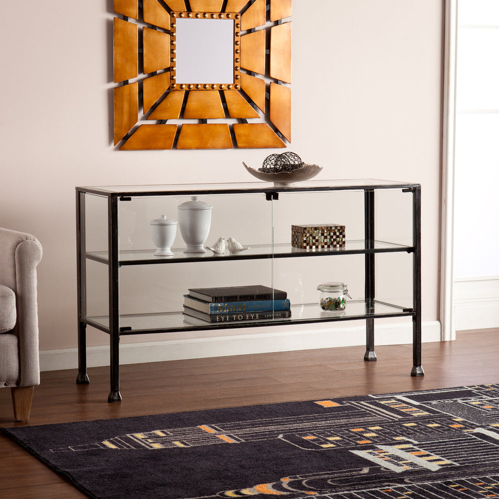 American Home Furniture | SEI Furniture - Terrarium Display Curio/Console