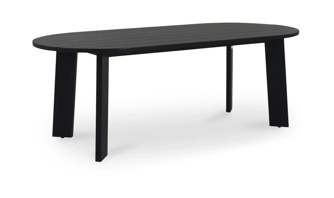 Delta Oval Outdoor Dining Table Black - AmericanHomeFurniture