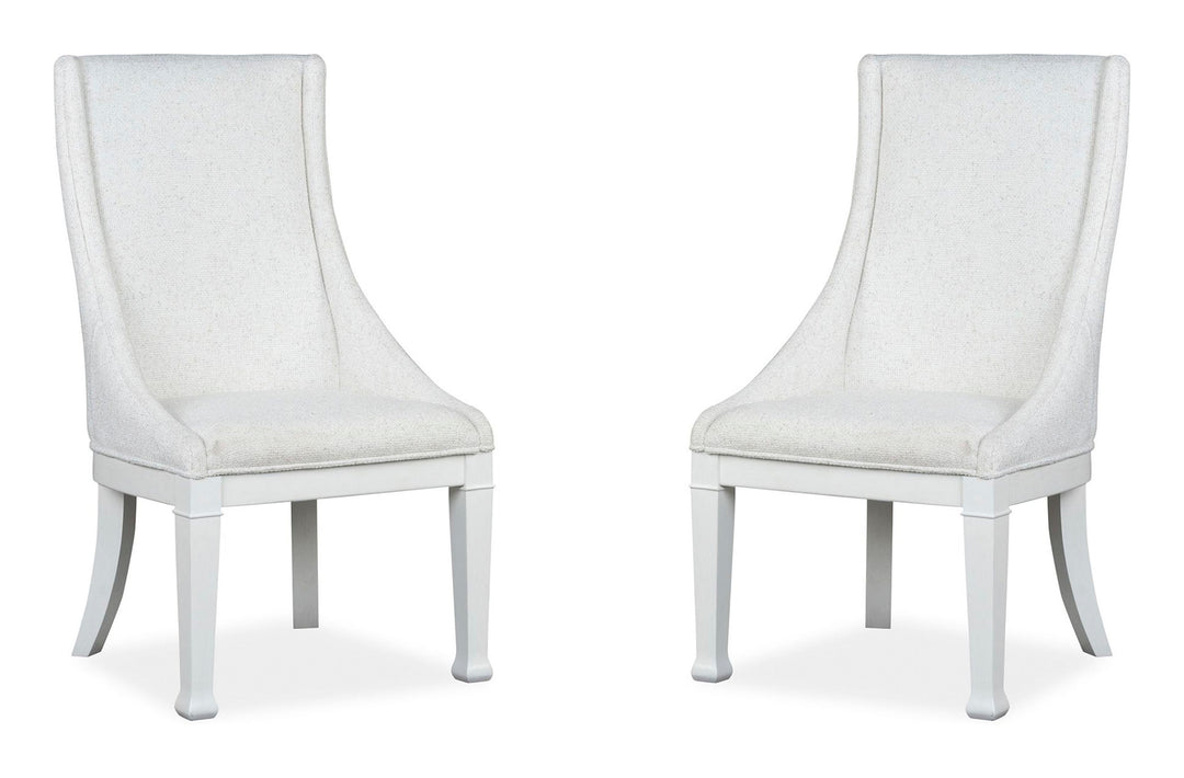 Kingston Whisper White And Cerused Nutmeg Upholstered Host Chair - Set of 2 - D6407-66