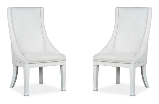 Kingston Whisper White And Cerused Nutmeg Upholstered Host Chair - Set of 2 - D6407-66