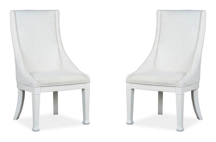 Kingston Whisper White And Cerused Nutmeg Upholstered Host Chair - Set of 2 - D6407-66