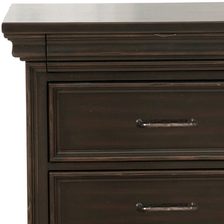 Caldwell Smoked Molasses 2 Drawer Nightstand - P012140