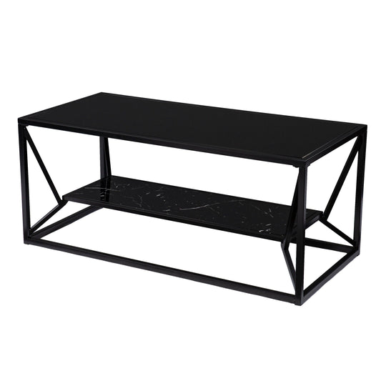 SEI Furniture Argall Glass-Top Cocktail Table w/ Storage COFFEE TABLES