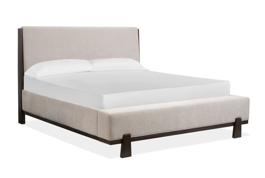 Tauren Coffee Bean California King Upholstered Panel Bed - B6434-75