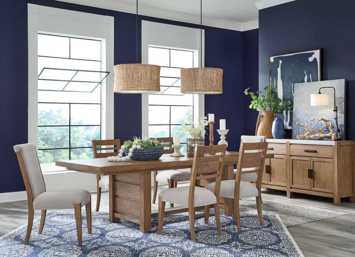 Plum Creek Sierra Brown Extendable Trestle Dining Table - D5768-21