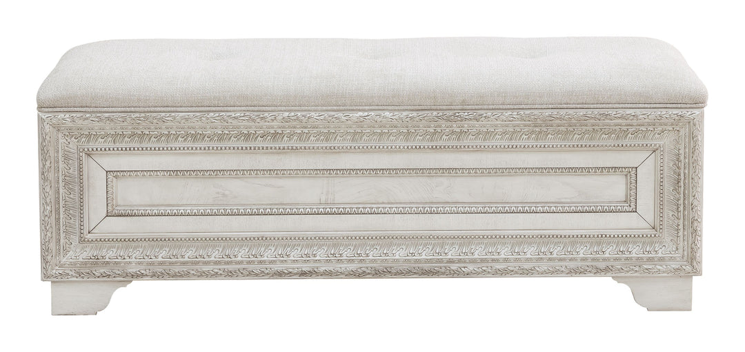 Camila Creamy White Storage Bed Bench - P269132S